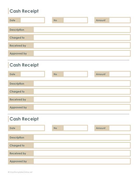 Free Cash Receipt Templates .